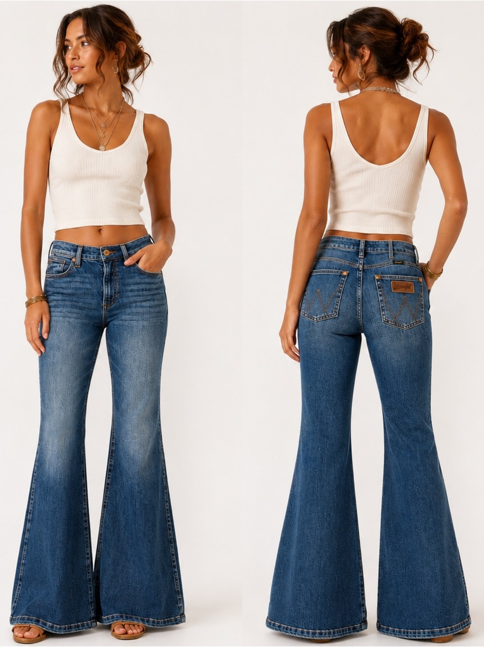 Wrangler Blue High-Rise Flare Jeans - Women's